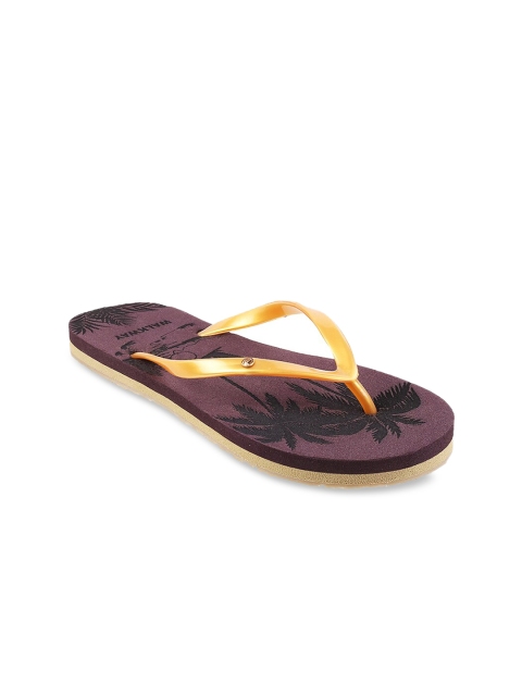 

WALKWAY Women Brown Printed Thong Flip-Flops