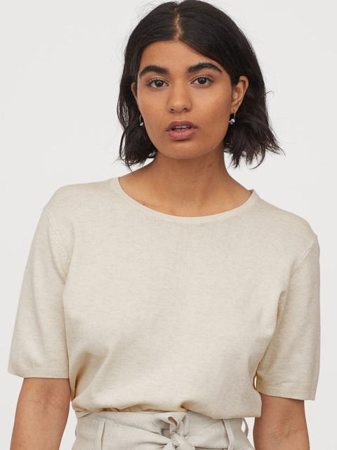 

H&M Women Off-White Fine-Knit Jumper