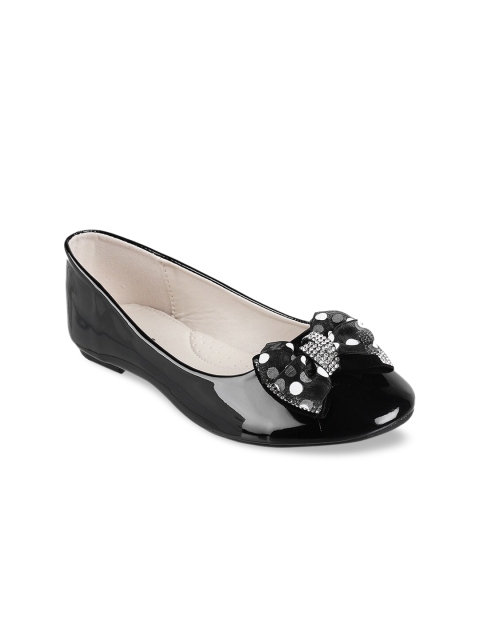 

Kittens Girls Black Solid Ballerinas With Bows