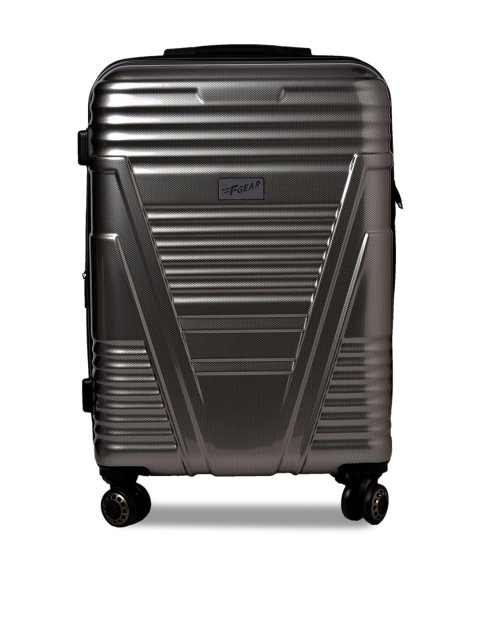 

F Gear Unisex Silver-Toned Solid Valkyrie Hard-Sided Medium Trolley Suitcase