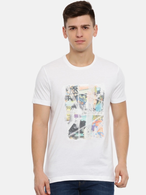 

Classic Polo Men White Printed Round Neck T-shirt