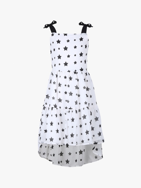 

Tiddlywings Girls White & Black Printed Fit and Flare Dress