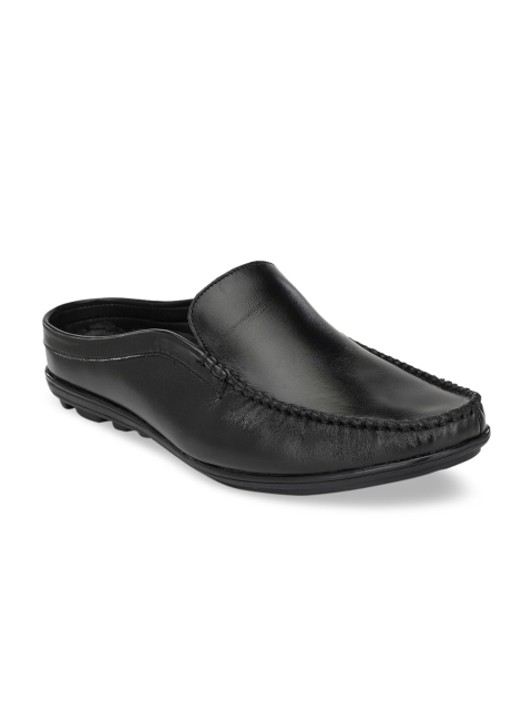 

Fentacia Men Black Solid Leather Mules