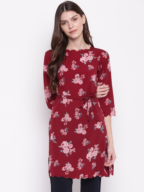 

Napra Women Maroon Printed Straight Kurta