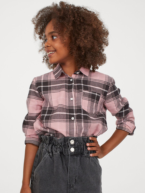 

H&M Girls Pink Checked Cotton Shirt