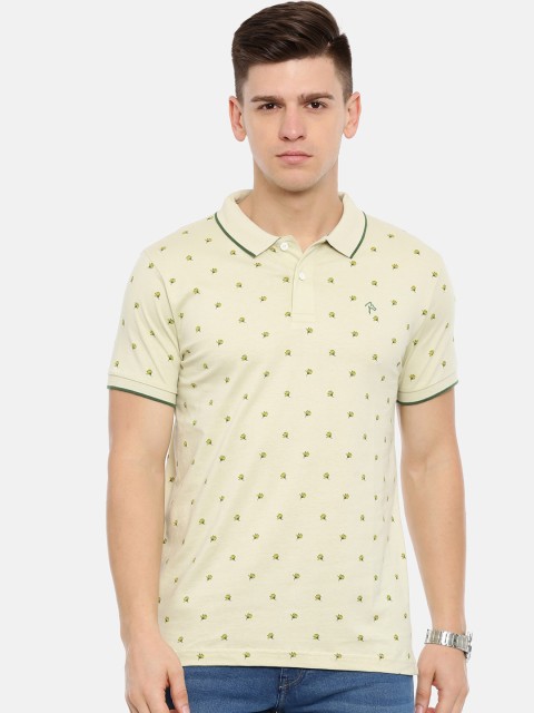 

Classic Polo Men Green Printed Polo Collar T-shirt