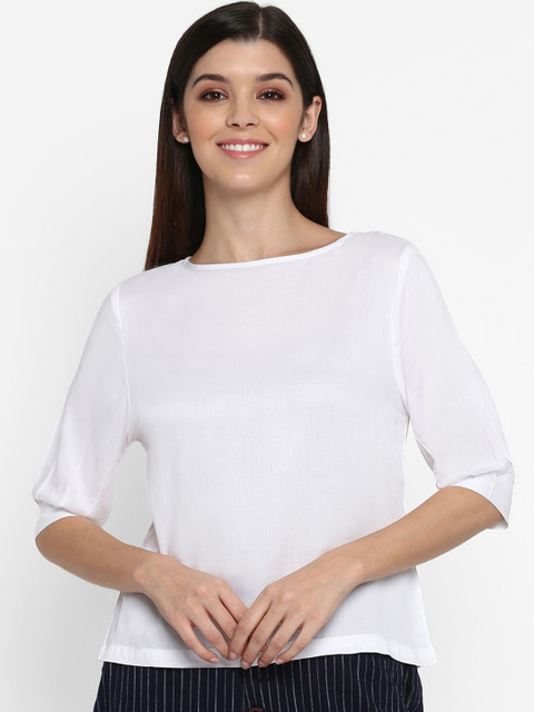 

Mode by Red Tape Women White Solid Top