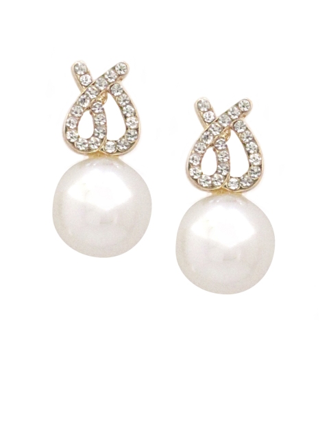 

Sia Art Jewellery Gold-Plated & Off-White Circular Studs