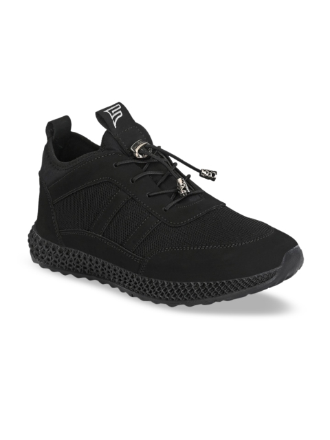 

Fentacia Men Black Woven Design Sneakers