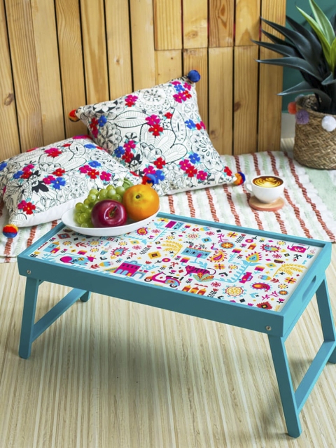 

Chumbak Multicoloured Urban Jungle Print Breakfast Table cum Tray, Multi