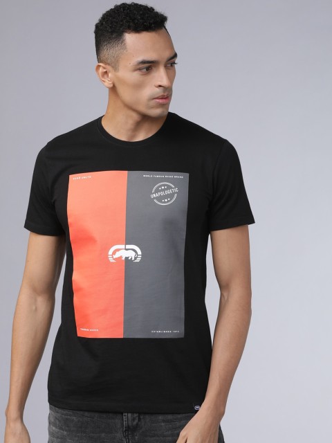 

Ecko Unltd Men Black Printed Round Neck T-shirt