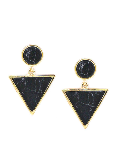 

Sia Art Jewellery Black & Gold-Toned Geometric Drop Earrings
