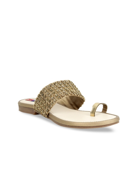

MSC Women Gold Embellished One Toe Flats