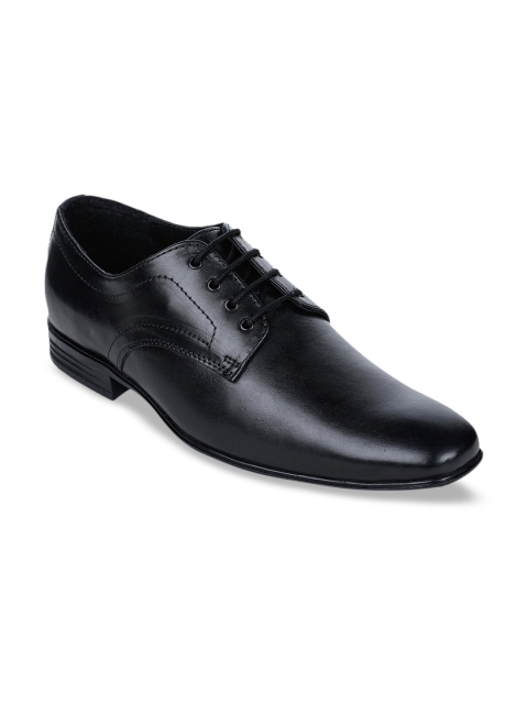 

Bruno Manetti Men Black Solid Leather Formal Derbys