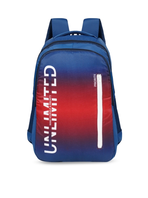 

Priority Adult Navy Blue & Red Typography Backpack