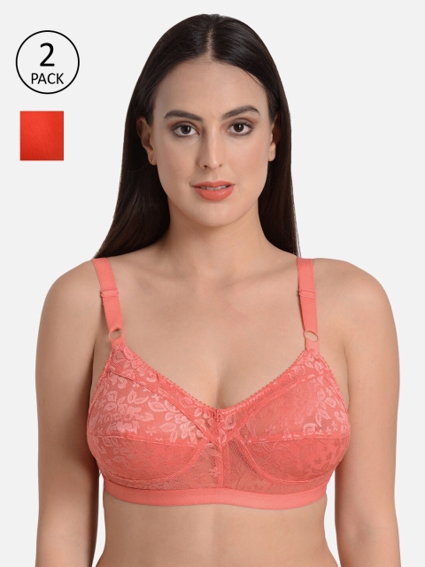 

mod & shy Pack Of 2 Assorted Solid Non-Wired Non Padded Minimizer Bra