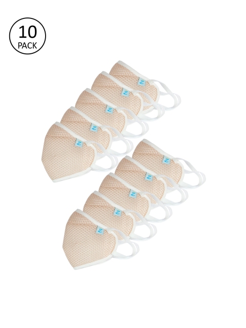 

ZIYAA Unisex 4Ply 10Pcs Protective Outdoor Face Masks, Beige