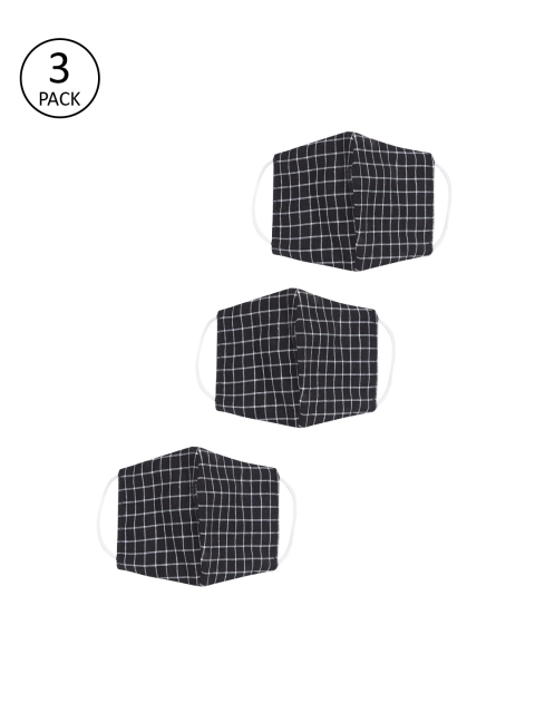 

Clovia Unisex Pack Of 3 3-Ply Reusable Cloth Masks, Black
