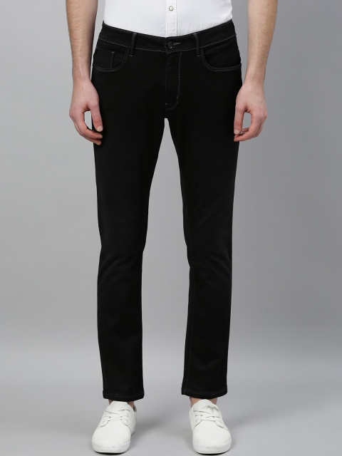 

RARE RABBIT Men Black Slim Fit Mid-Rise Clean Look Jeans