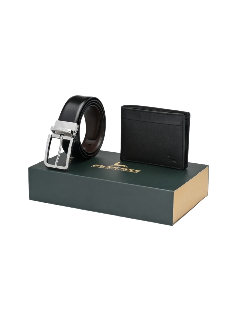 

Pacific Gold Men Black & Brown Genuine Leather Accessory Gift Set