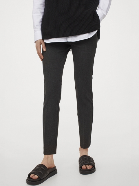 

H&M Women Charcoal Grey Solid Cigarette Trousers
