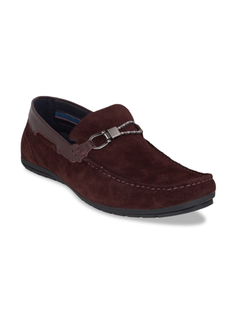 

Buckaroo Men Maroon Solid Leather Loafers
