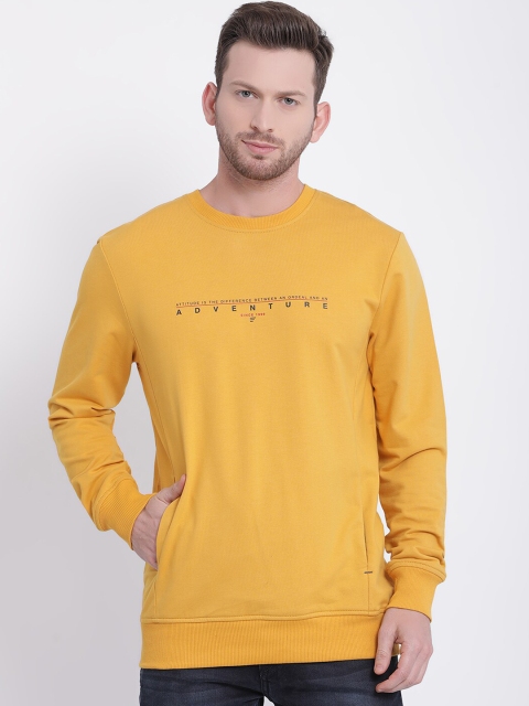 

t-base Men Yellow Solid Sweatshirt