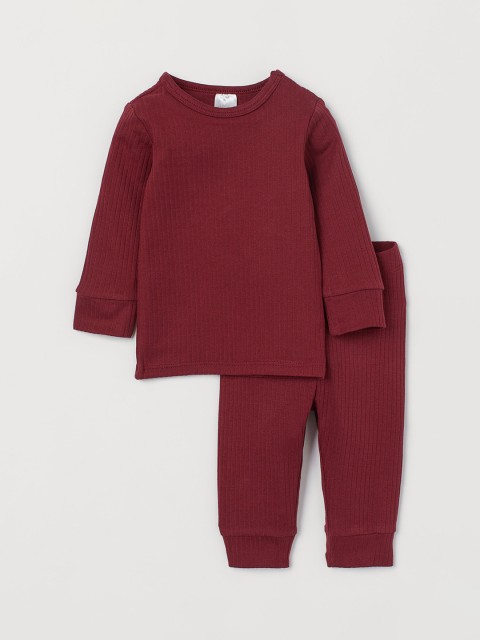 

H&M Kids Red Ribbed Cotton Set