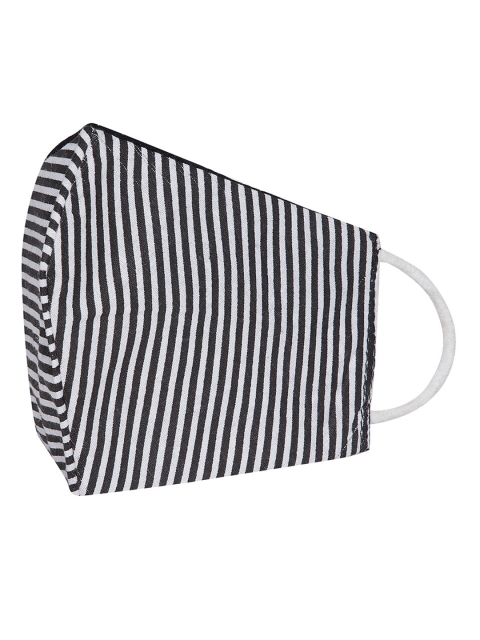 

Clovia Unisex Black & White Striped 3-Ply Anti-Pollution Reusable Cloth Masks