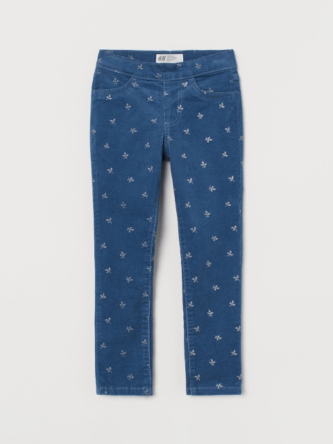 

H&M Girls Blue Printed Skinny Fit Treggings
