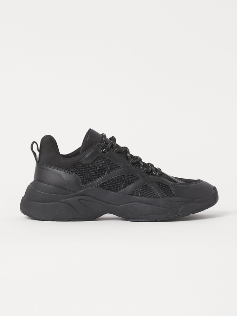 

H&M Men Black Solid Mesh trainers