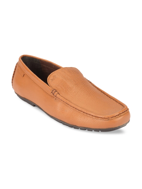 

ATTILIO by Ruosh Men Tan Brown Solid Leather Formal Loafers