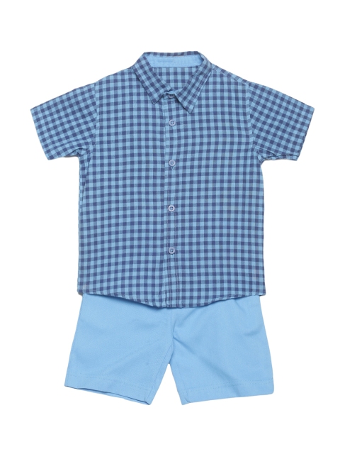 

FLENZA Boys Blue Checked Shirt with Shorts