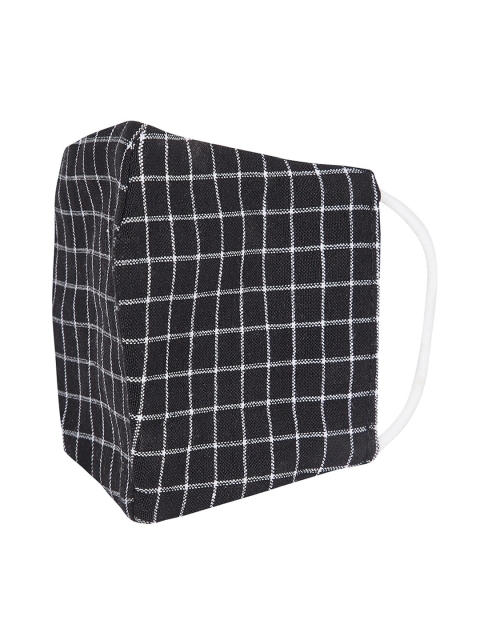 

Clovia Unisex Black 3-Ply Checked Reusable Outdoor Mask
