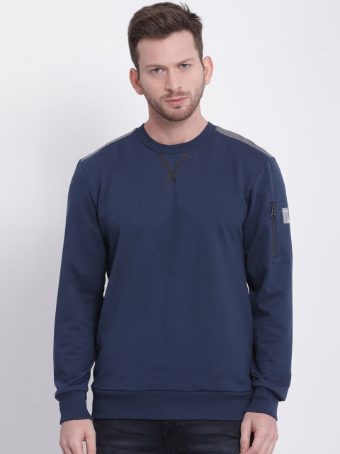 

t-base Men Blue Solid Sweatshirt