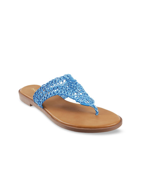 

Mochi Women Blue Solid Open Toe Flats