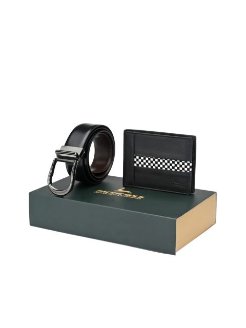

Pacific Gold Men Black & Brown Genuine Leather Belt & Wallet Gift Set