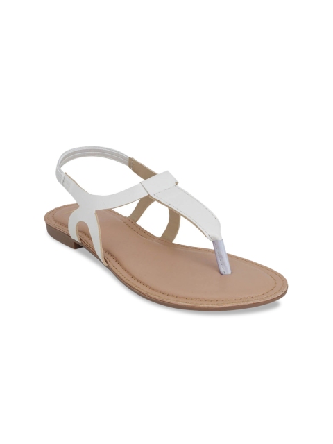 

Kielz Women White Solid T-Strap Flats