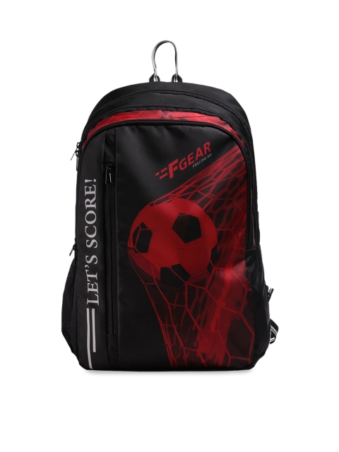 

F Gear Unisex Red & Black Graphic 34L Backpack