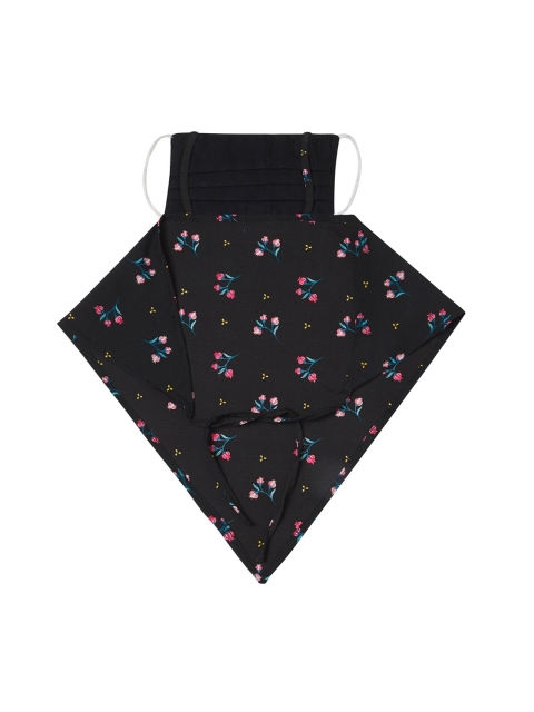 

Clovia Unisex Black Printed 2-Ply Reusable Scarf Fit Cloth Mask