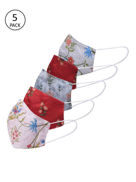 

Be Indi Unisex 5 Pcs 3-Ply Anti-Pollution Reusable Cloth Masks, Multi