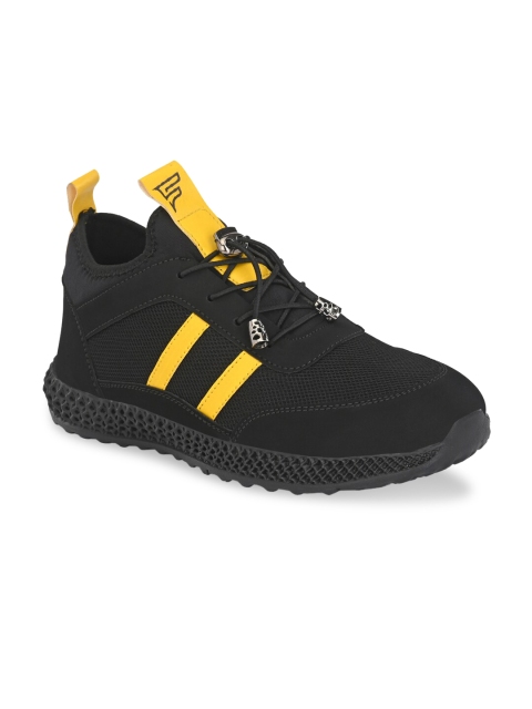 

Fentacia Men Black Woven Design Sneakers
