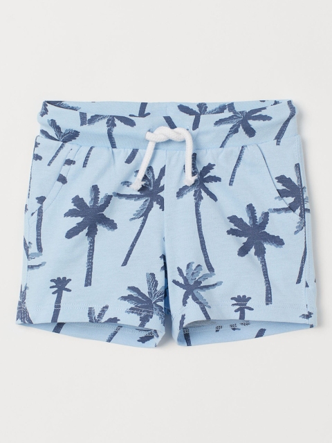 H&M Boys Blue Tropical Print Cotton Jersey Shorts