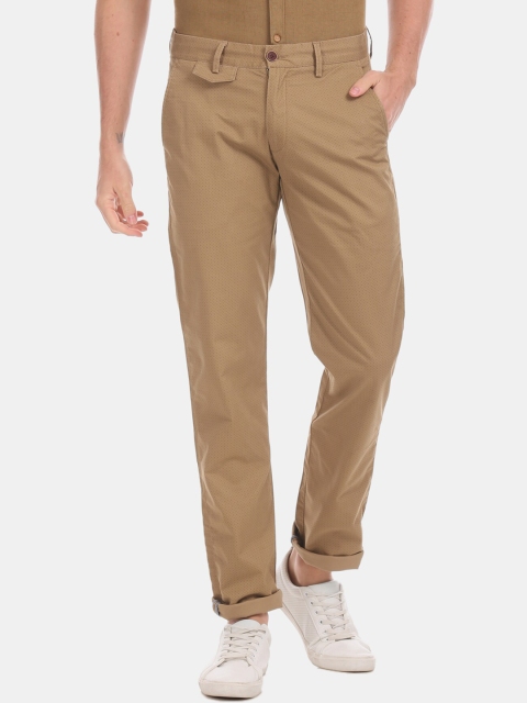 

True Blue Men Brown Slim Fit Solid Regular Trousers