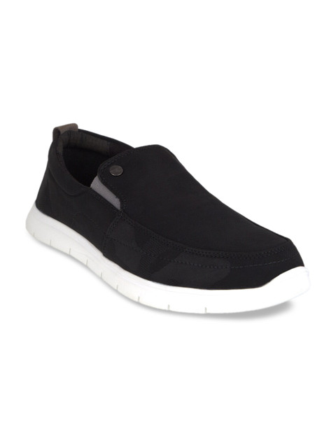 

Buckaroo Men Black Leather Slip-On Sneakers