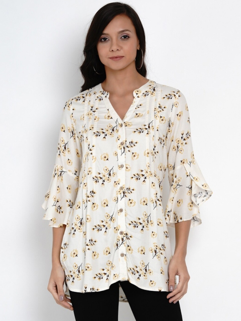 

Latin Quarters Women Beige Floral Printed Tunic