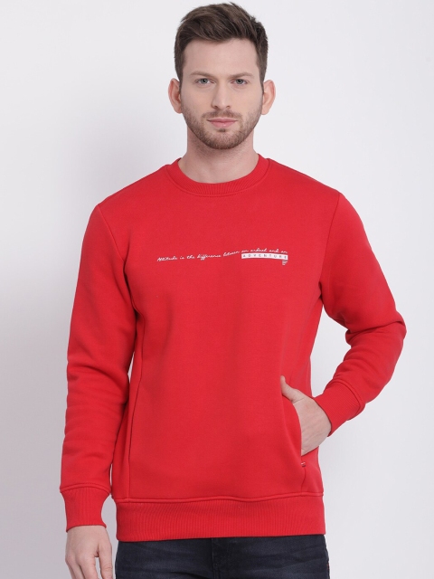 

t-base Men Red Solid Sweatshirt
