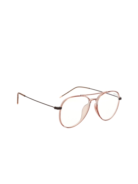 

ROYAL SON Men Solid Aviator Blue Light Block Full Rim Spectacle Frames SF002-C4, Brown