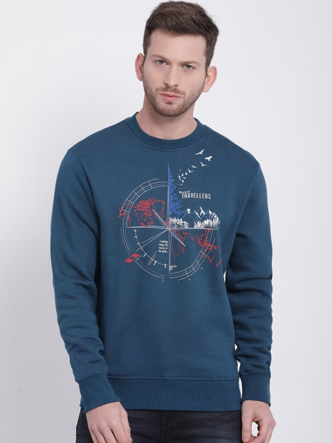 

t-base Men Blue Printed Sweatshirt