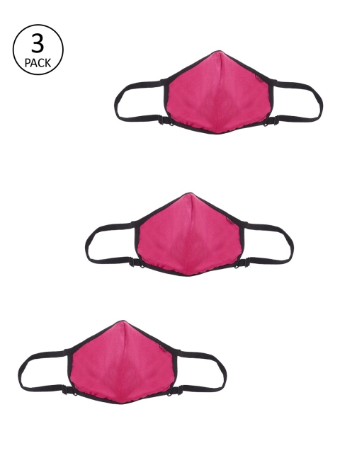

Clovia Unisex 3 Pcs Pink Solid 3-Ply Anti-Pollution Reusable Cloth Masks